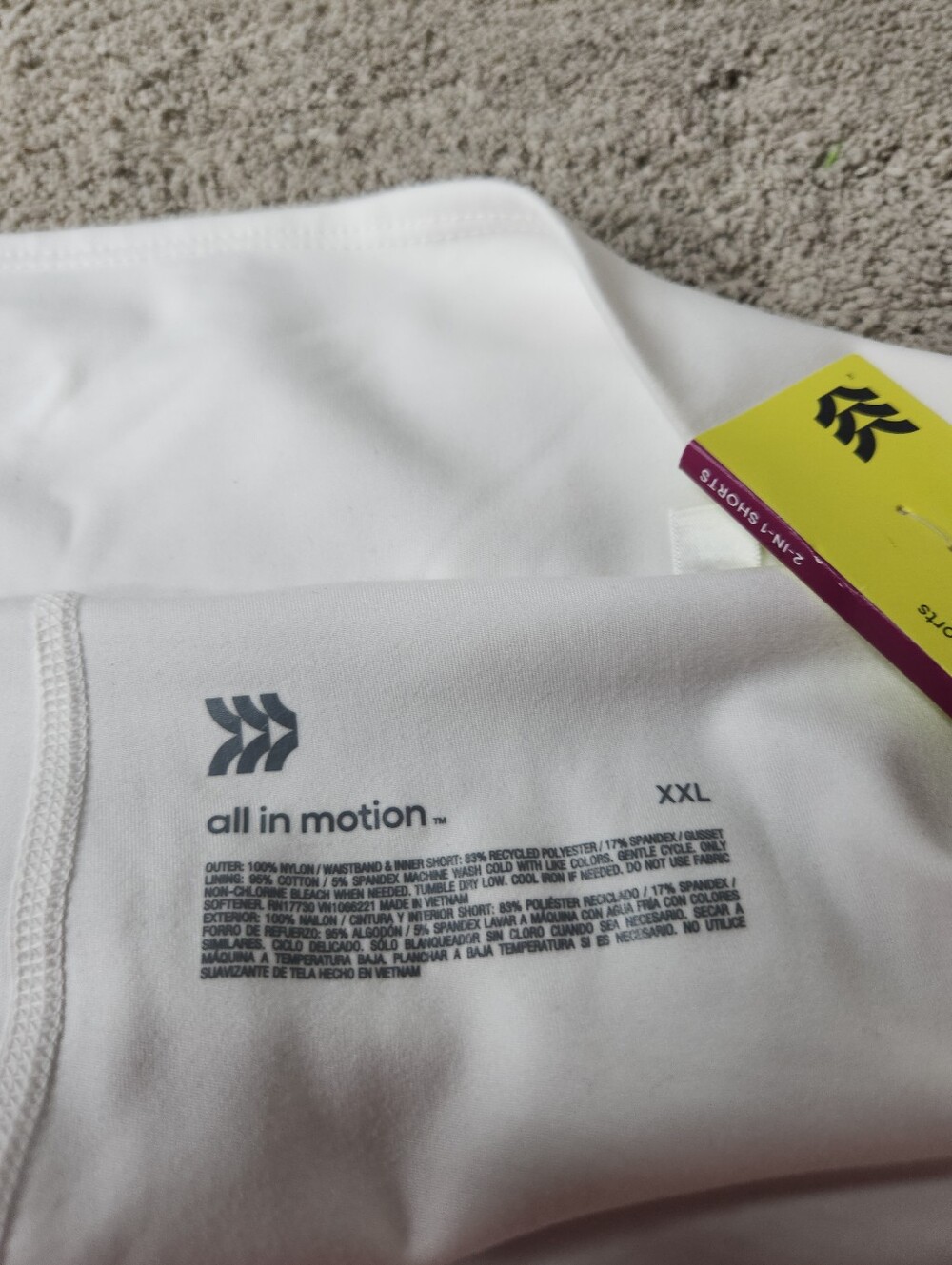 Women's Woven High-Rise 2-in-1 Run Shorts 3" - All In Motion White XXL - Picture 12 of 16
